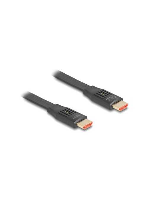 DELOCK καλώδιο HDMI 81002, flat, 8K/60Hz, 48 Gbps, eARC, HDR, 2m, μαύρο