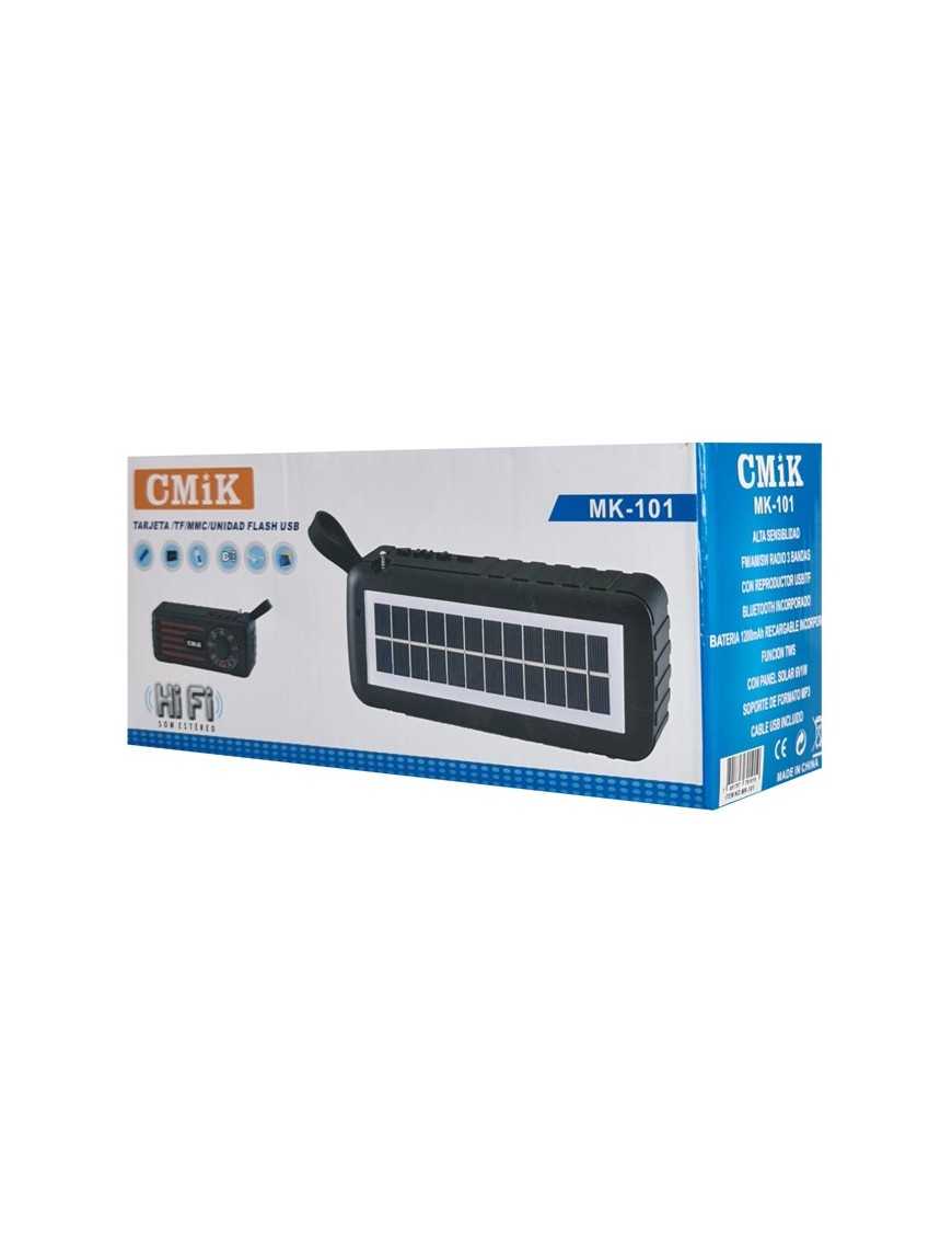 CMIK φορητό ραδιόφωνο & ηχείο MK-101-RD, ηλιακό, BT/USB/TF/AUX, μαύρο