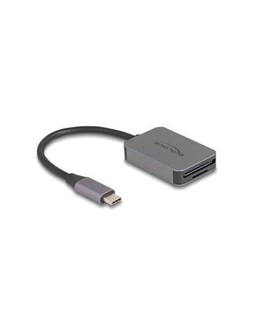 DELOCK card reader 91009 για SD & micro SD, USB-C, 5 Gbps, γκρι