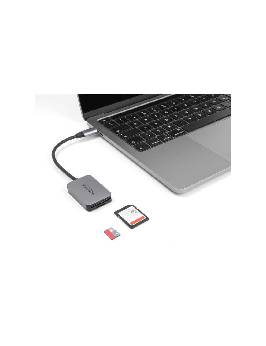 DELOCK card reader 91009 για SD & micro SD, USB-C, 5 Gbps, γκρι