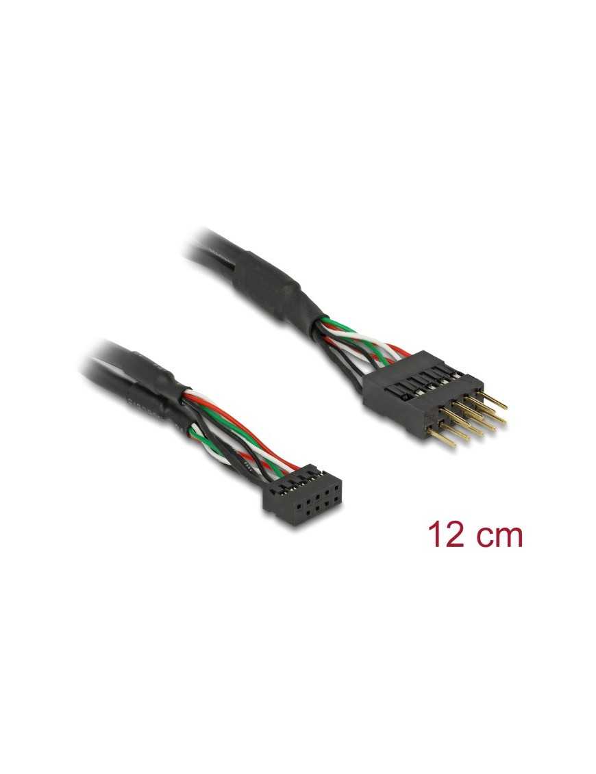 DELOCK καλώδιο USB 2.0 10-pin 2mm σε 2.54mm 41977, 480 Mbps, 12cm