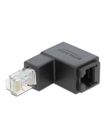 DELOCK αντάπτορας RJ45 86423, CAT 6 UTP, γωνιακός 90°, μαύρος