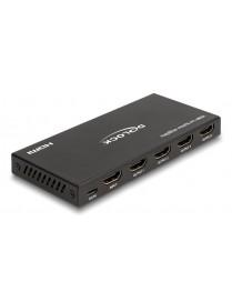 DELOCK HDMI splitter 18652 με downscaler πλήκτρο, 4 σε 1, 4K/60Hz, μαύρο