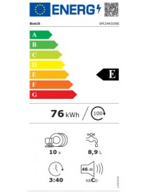 Bosch SPI2HKS58E Εντοιχιζόμενο Πλυντήριο Πιάτων με Wi-Fi για 10 Σερβίτσια