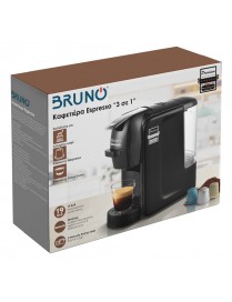 Bruno BRN-0124 Αυτόματη Μηχανή Espresso 1450W Πίεσης 19bar Μαύρη