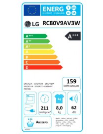 LG RC80V9AV3W Στεγνωτήριο