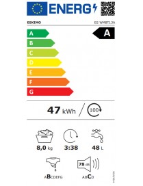 Eskimo ES WM8T13Α Πλυντήριο Ρούχων Άνω Φόρτωσης 8kg 1300 Στροφών