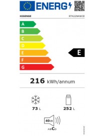 Hisense RT422N4WCE Ψυγείο Δίπορτο 325lt NoFrost Inox