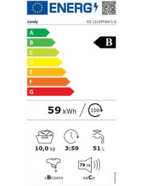 Candy CO 12105TW4/1-S Πλυντήριο Ρούχων 10kg 1200 Στροφών