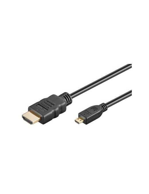 GOOBAY καλώδιο micro HDMI σε HDMI 53784 με Ethernet, 4K/60Hz, 1.5m, μαύρο