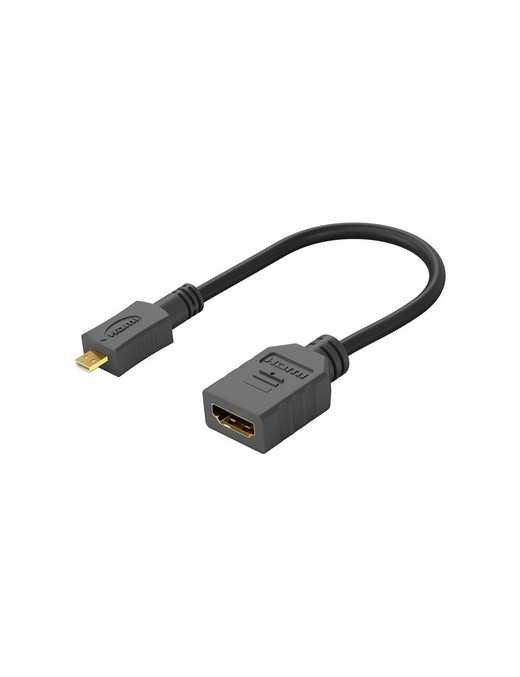 GOOBAY καλώδιο micro HDMI σε HDMI 58683, 4K/60Hz, 0.15m, μαύρο