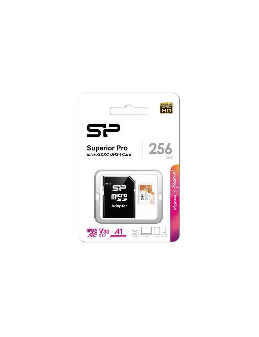 SILICON POWER κάρτα μνήμης microSDXC Superior Pro, 256GB, Class 10 UHS-I U3 A1 V30