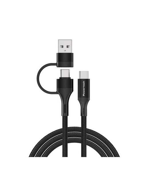 POWERTECH καλώδιο USB & USB-C σε USB-C PTR-0158, PD 60W, copper, 1.5m, μαύρο