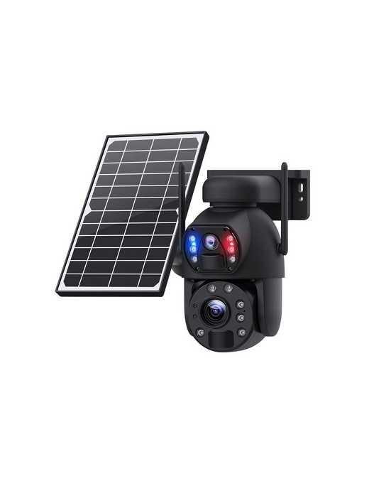 SECTEC smart ηλιακή κάμερα ST-5986M, 3MP dual lens, 20x zoom, WiFi, SD, PTZ