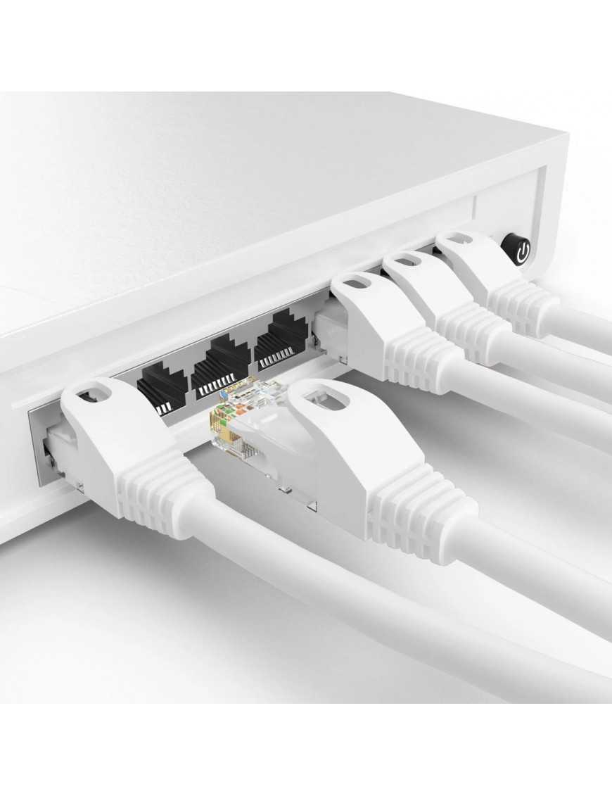 POWERTECH καλώδιο δικτύου CAB-N359, Cat 5e U/UTP, CCA, 100Hz, 7.5m, λευκό