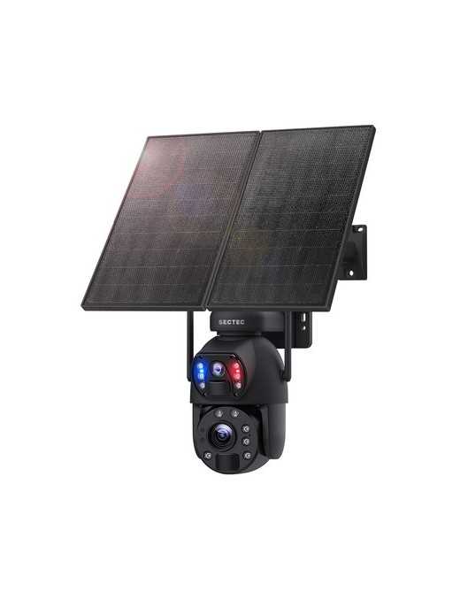 SECTEC smart ηλιακή κάμερα ST-598-6M-4G-20W-EU, 3MP dual lens, 20x zoom, 4G, SD, PTZ