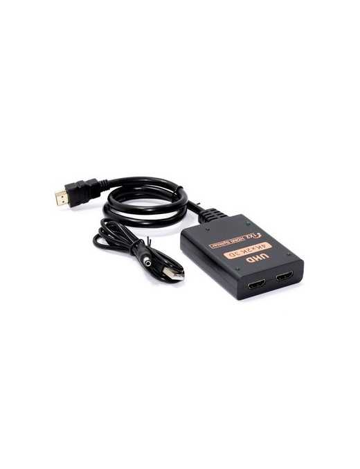 POWERTECH HDMI splitter CAB-H173, 1-in σε 2-out, 4K/30Hz, HDR/HDCP, μαύρο