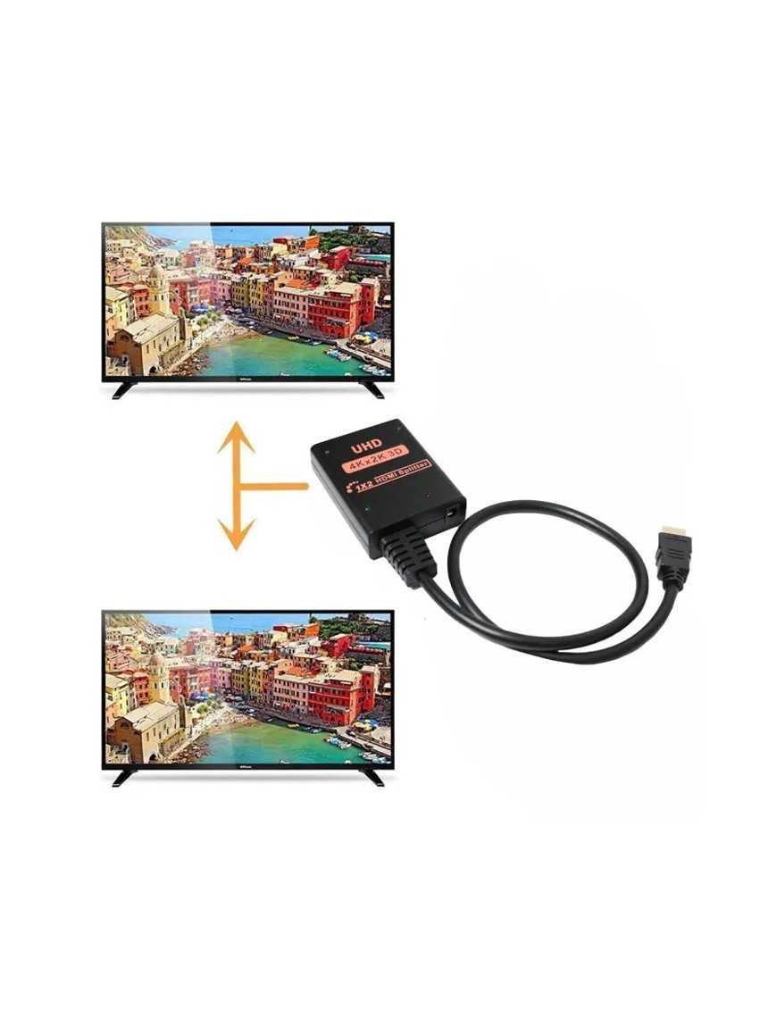 POWERTECH HDMI splitter CAB-H173, 1-in σε 2-out, 4K/30Hz, HDR/HDCP, μαύρο