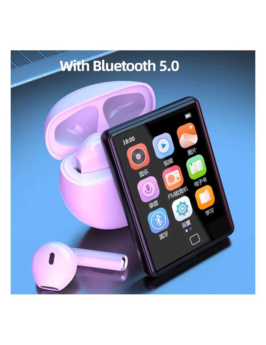 RUIZU MP3 player M20 με οθόνη αφής 2.8", 16GB, ελληνικό μενού, μαύρο