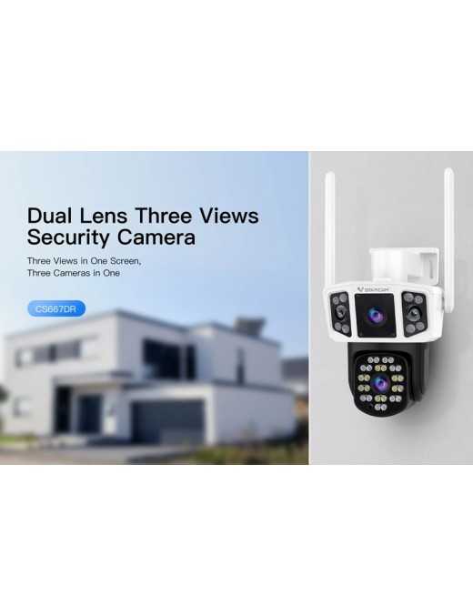 VSTARCAM smart κάμερα CS667DR, dual lens, 3MP, WiFi, SD, PTZ, IP66