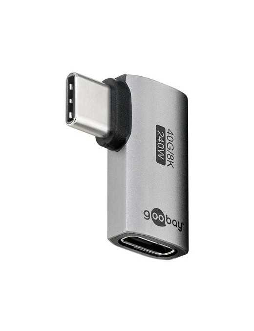 GOOBAY αντάπτορας USB-C 74441, γωνιακός 90°, USB4, 240W, 40Gbps, 8K, γκρι