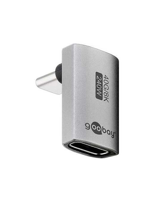 GOOBAY αντάπτορας USB-C 74442, γωνιακός 90°, USB4, 240W, 40Gbps, 8K, γκρι