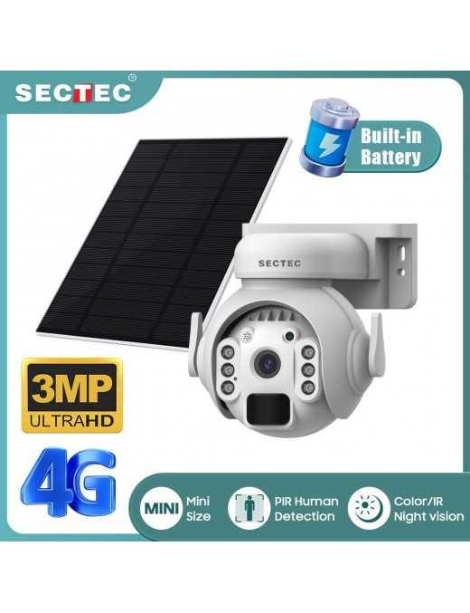 SECTEC smart ηλιακή κάμερα ST-515C-3M-4G-EU-5W, 3MP, 4G, SD, PTZ, IP65