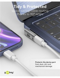 GOOBAY αντάπτορας USB-C 74443, γωνιακός 90°, USB4, 240W, 40Gbps, 8K, γκρι