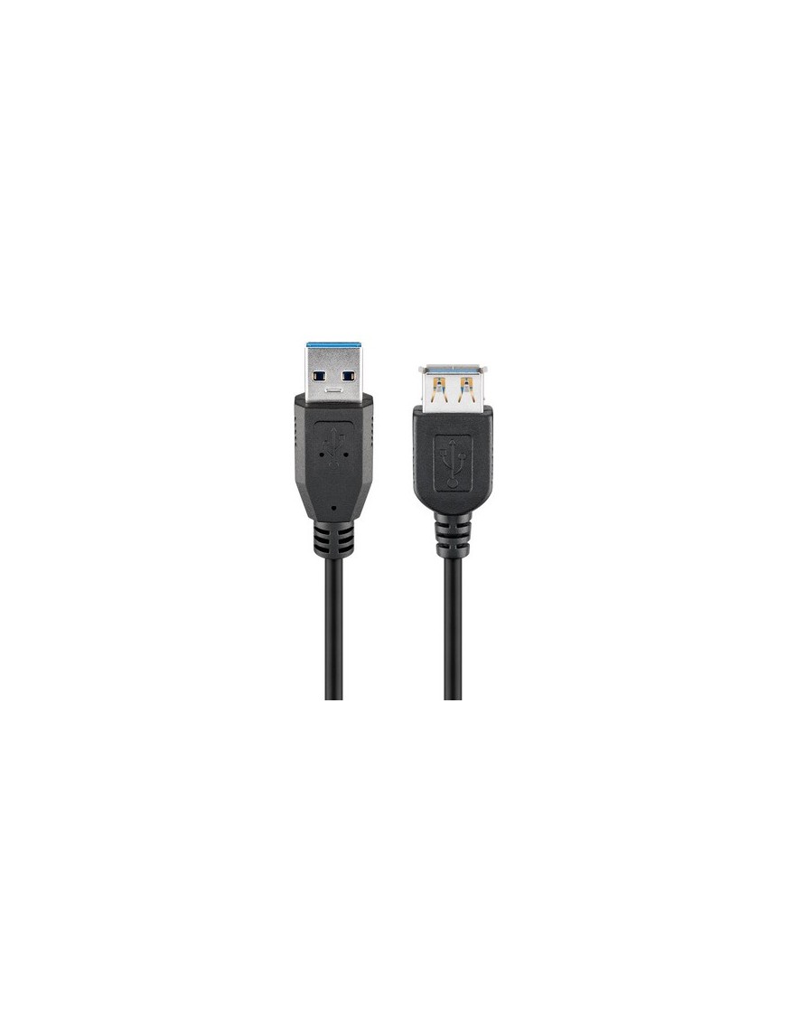 GOOBAY καλώδιο προέκτασης USB 74149, 5Gbps, USB 3.0, 15W, 2m, μαύρο