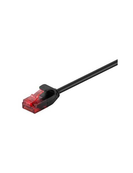 GOOBAY καλώδιο δικτύου 71548, CAT 6 U/UTP, slim, copper, 250MHz, 0.25m, μαύρο