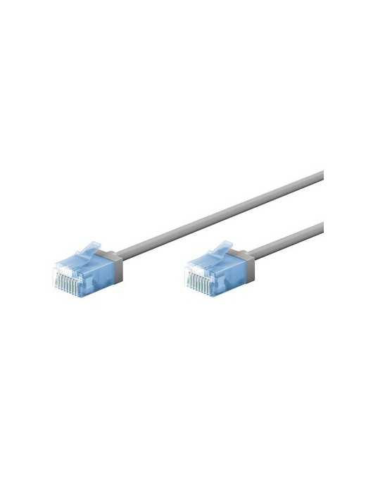 GOOBAY καλώδιο δικτύου 74221, CAT 6A U/UTP, slim, copper, 500MHz, 0.5m, γκρι