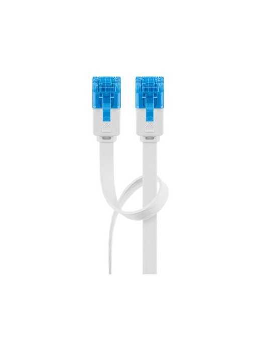 GOOBAY καλώδιο δικτύου 96380, CAT 6A U/UTP, flat, 500MHz, copper, 15m, λευκό