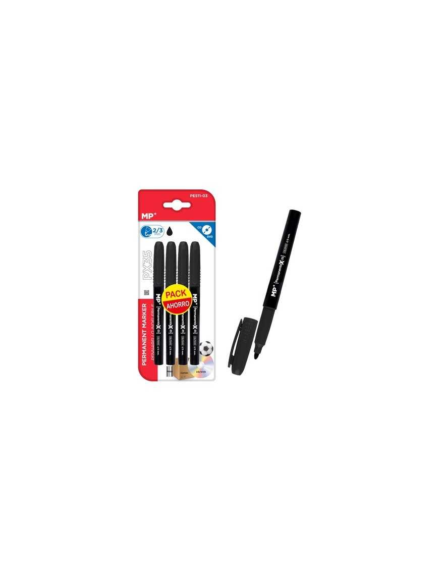 MP ανεξίτηλος μαρκαδόρος PE511-03, 2/3mm, μαύρος, 4τμχ