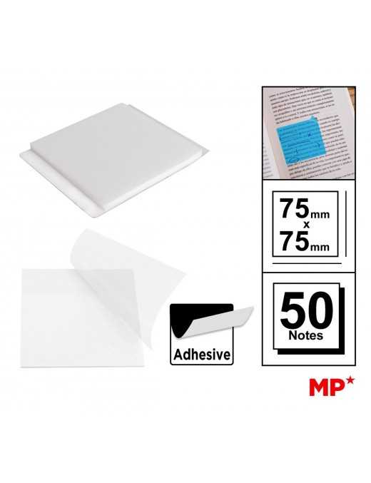 MP αυτοκόλλητα χαρτάκια σημειώσεων PN346-05, 75x75mm, διάφανα, 50τμχ