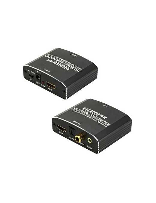 POWERTECH HDMI audio extractor CAB-H181, 4K/60Hz, γκρι