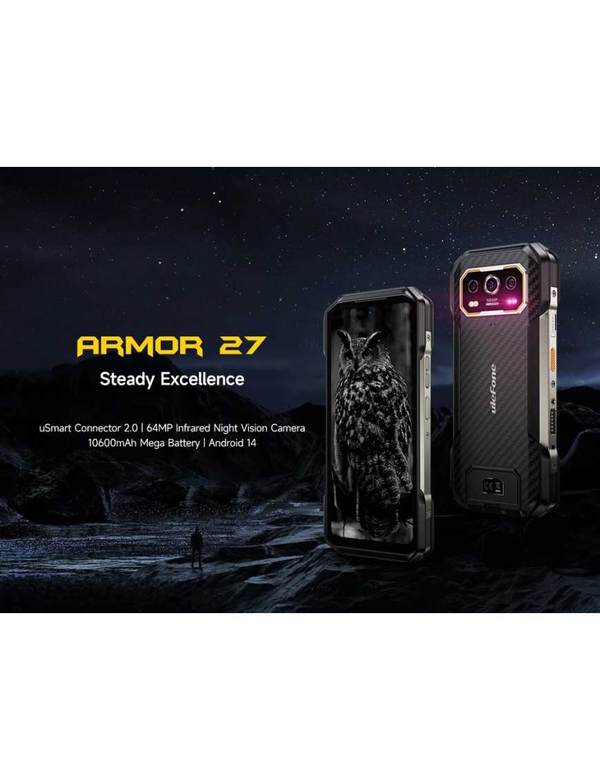 ULEFONE smartphone Armor 27, 6.78", 12/256GB, 10600mAh, IP68/IP69K, μαύρο