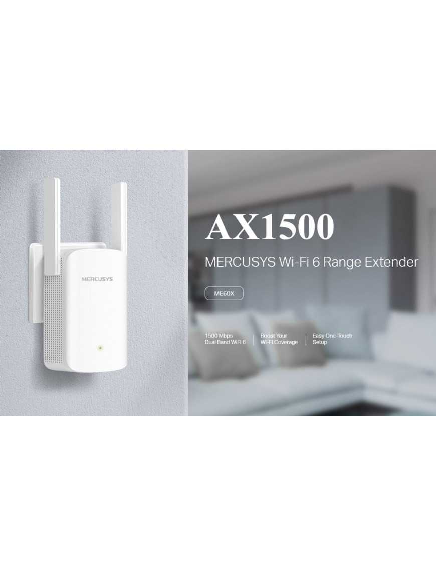 MERCUSYS range extender ME60X, WiFi 6, 1500Mbps AX1500, Ver. 1.0