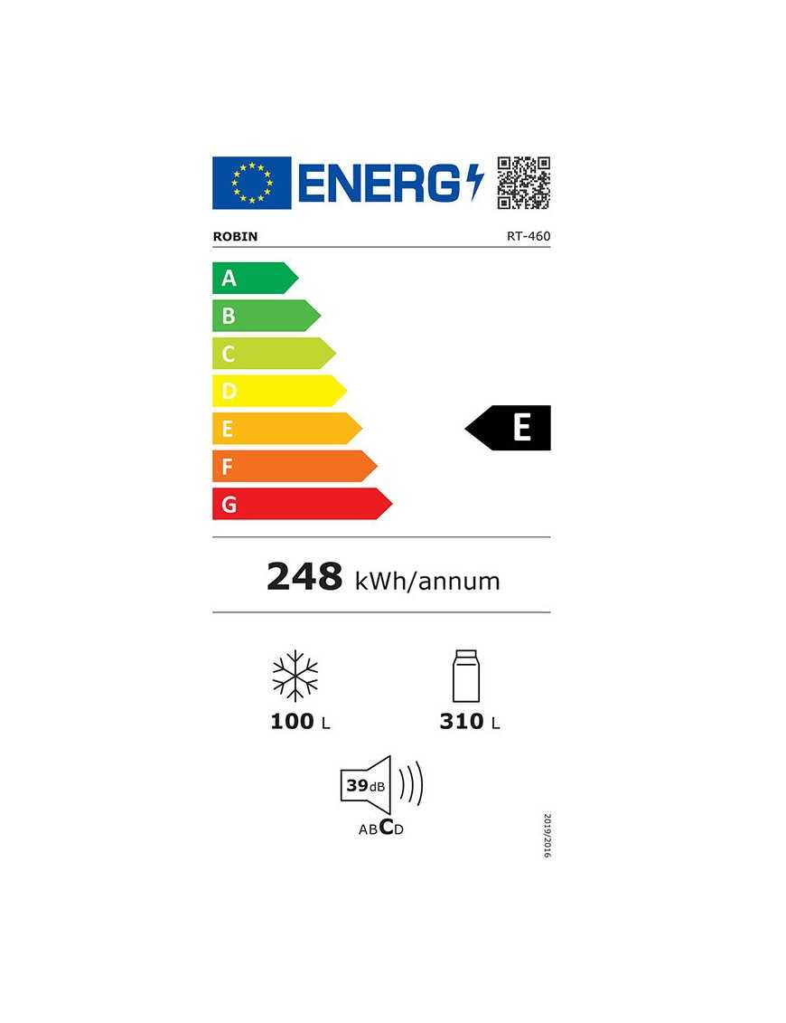 Robin RT-460 Ψυγείο Δίπορτο INOX