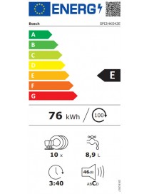 Bosch SPI2HKS42E Εντοιχιζόμενο Πλυντήριο Πιάτων με Wi-Fi για 10 Σερβίτσια