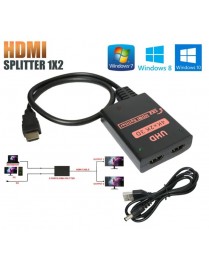 POWERTECH HDMI splitter CAB-H156, 2 σε 1, 4K/60Hz, HDR/HDCP, 50cm, μαύρο