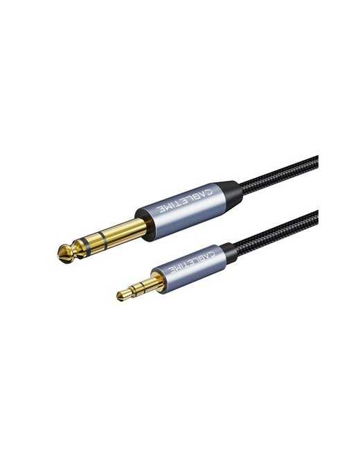 CABLETIME καλώδιο ήχου 3.5mm σε 6.35mm CT-AV321-H11G, 2m, μαύρο