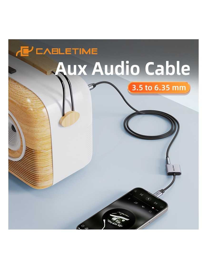 CABLETIME καλώδιο ήχου 3.5mm σε 6.35mm CT-AV321-H11G, 2m, μαύρο