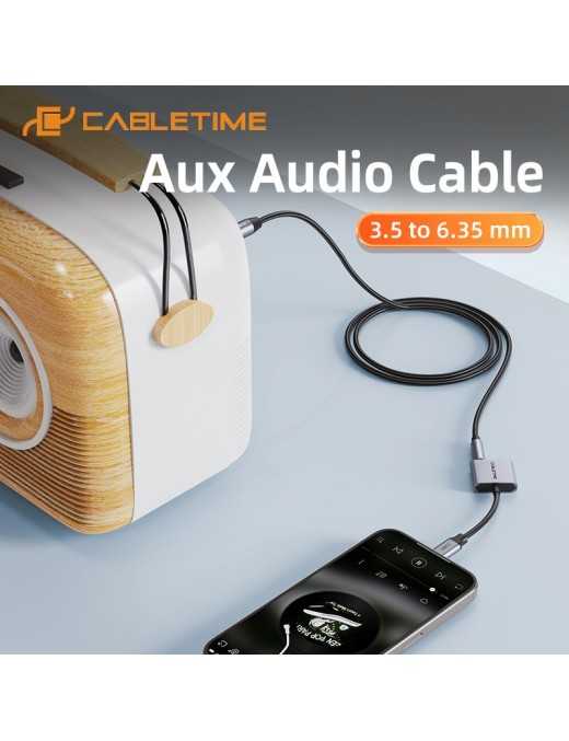 CABLETIME καλώδιο ήχου 3.5mm σε 6.35mm CT-AV321-H11G, 2m, μαύρο