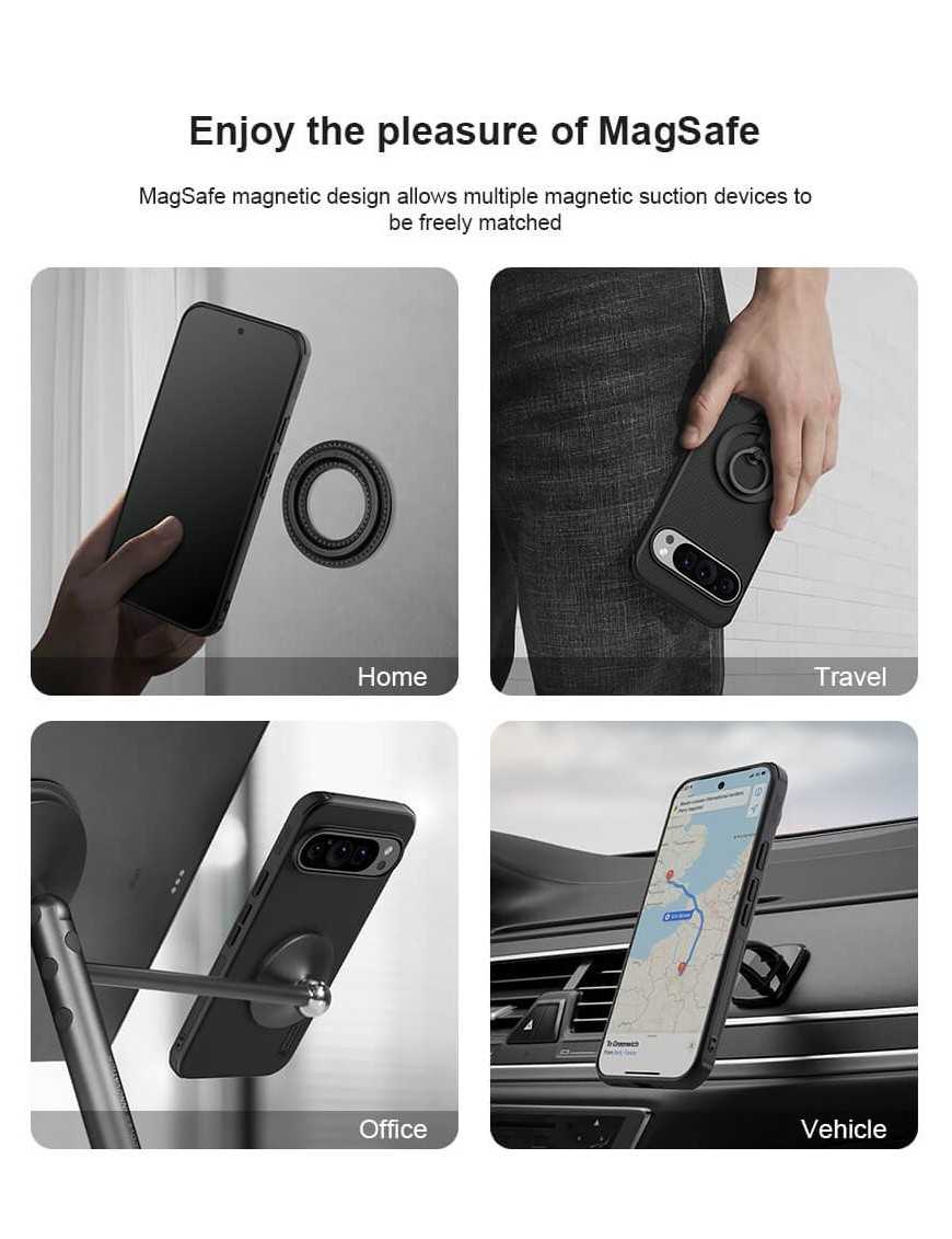 NILLKIN θήκη Super Frosted Shield Pro Magnetic για Google Pixel 9 Pro XL, μαύρη