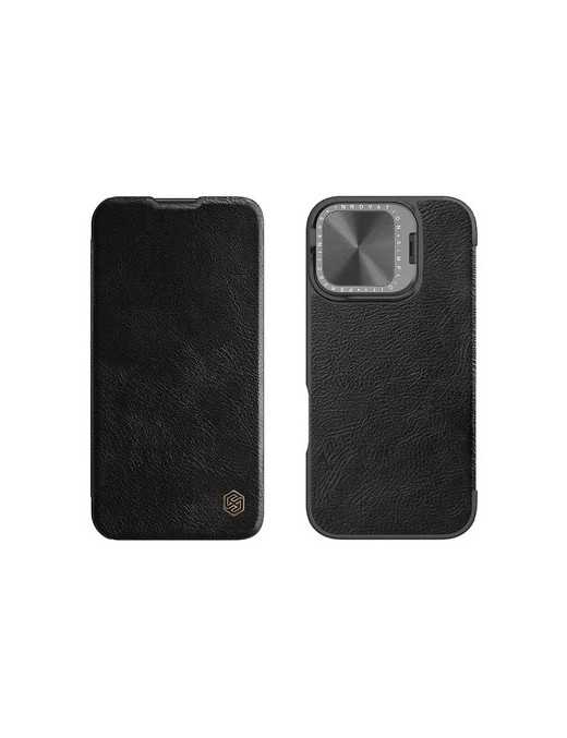 NILLKIN θήκη Qin Prop Leather για iPhone 16 Pro Max, δερμάτινη, μαύρη