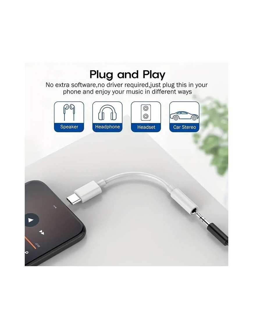 POWERTECH αντάπτορας USB-C σε 3.5mm CAB-UC088, λευκός
