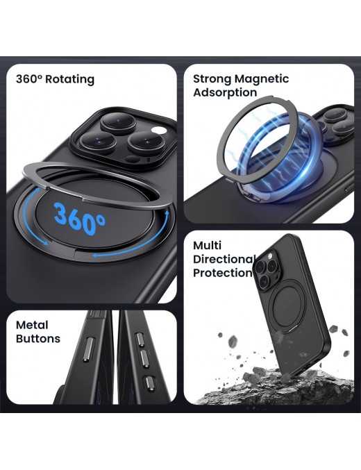 USAMS θήκη GZ US-BH895 για iPhone 16 Plus, διάφανη/μαύρη