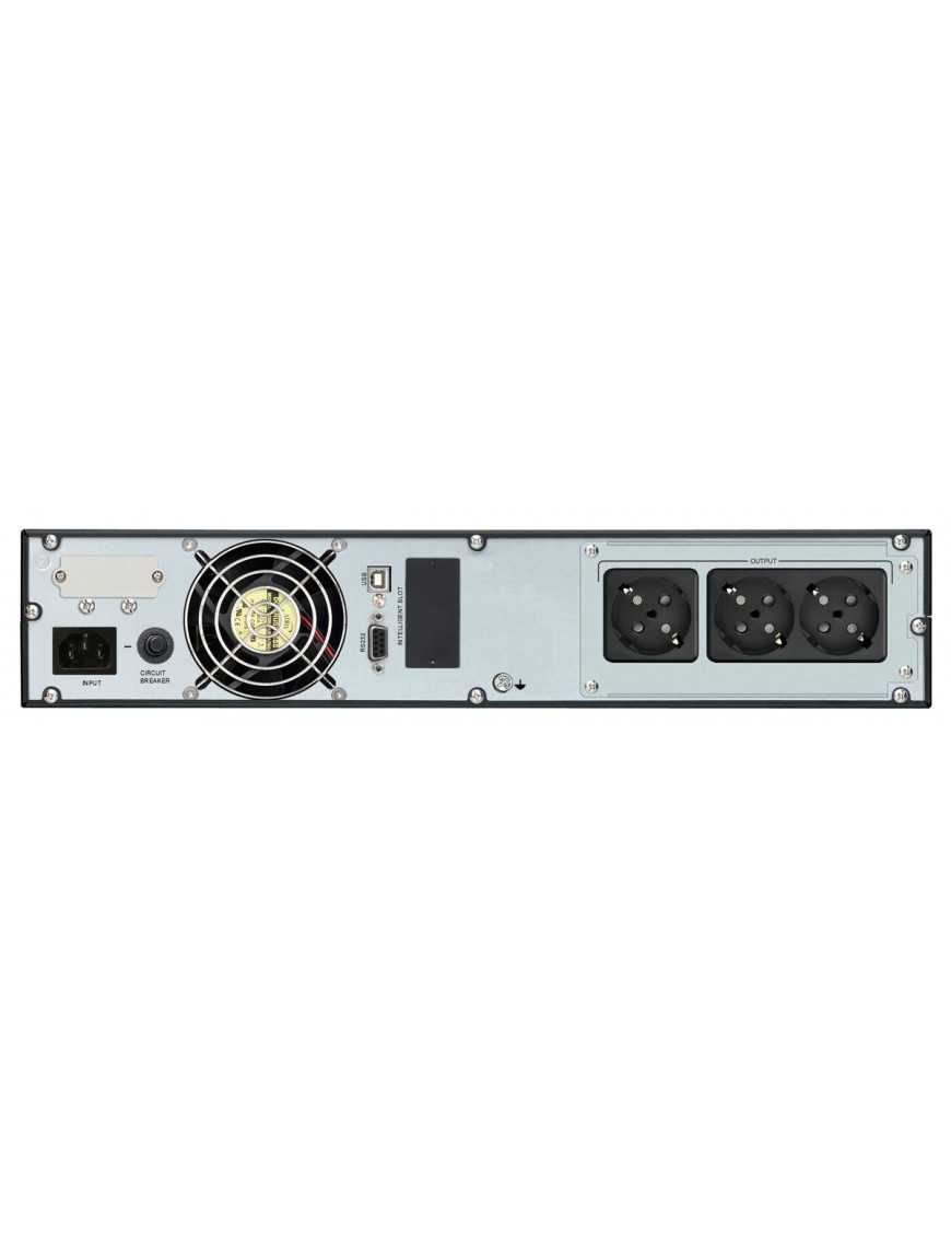 POWERTECH UPS On Line PT-1358 για rack 2U, με οθόνη, 2000VA/1800W, 3x Schuko output