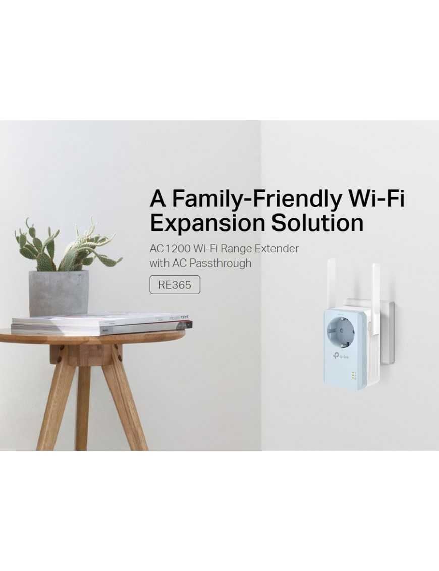 TP-LINK WiFi range extender RE365 με Passthrough, AC1200 1200Mbps, Ver. 3.0