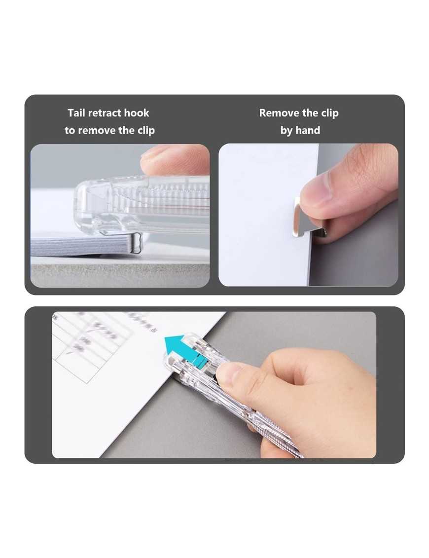 MP συρραπτικό τύπου κλιπ PA109 με 8x επαναχρησιμοποιήσιμα κλιπ, 45 φύλλα, διάφανο